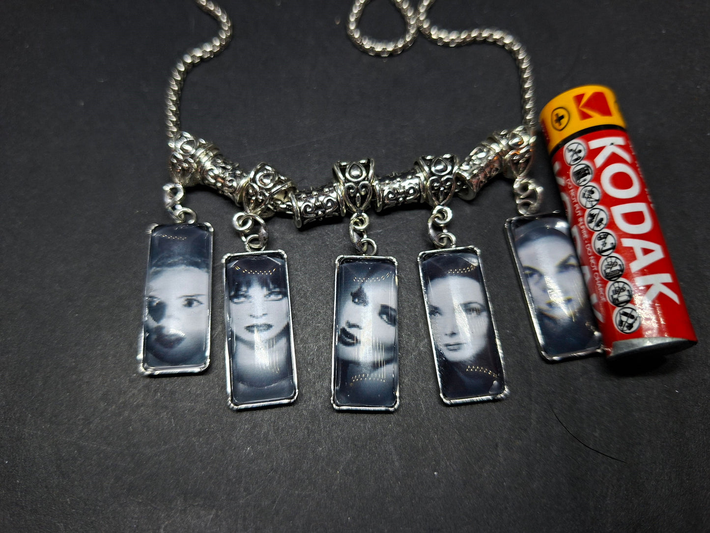 Oddity Curiosity goth gothic witchy Killstar "Gothic bride " Necklace with retangle images