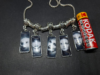 Oddity Curiosity goth gothic witchy Killstar "Gothic bride " Necklace with retangle images