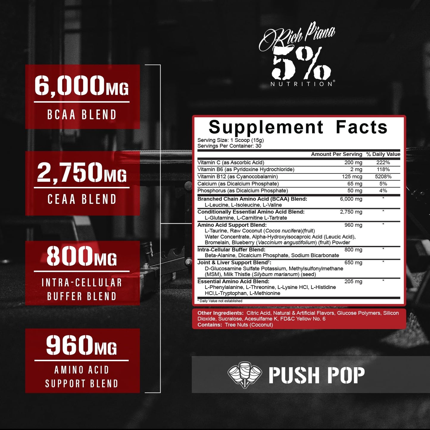5% Nutrition Rich Piana AllDayYouMay BCAA Powder – Intra & Post-Workout Aminos