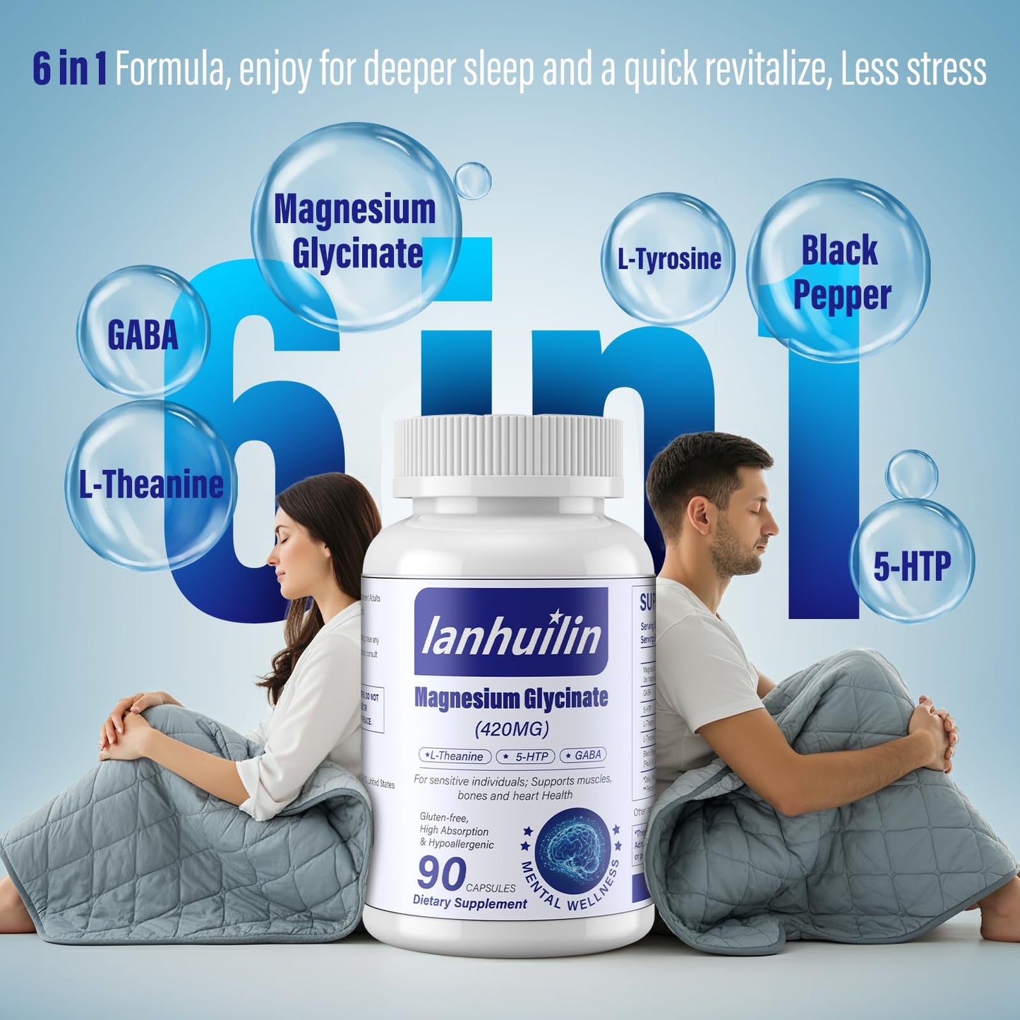 6-in-1 Magnesium Complex 420mg Glycinate | Sleep Support & High Absorption
