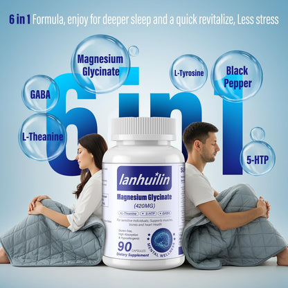 6-in-1 Magnesium Complex 420mg Glycinate | Sleep Support & High Absorption