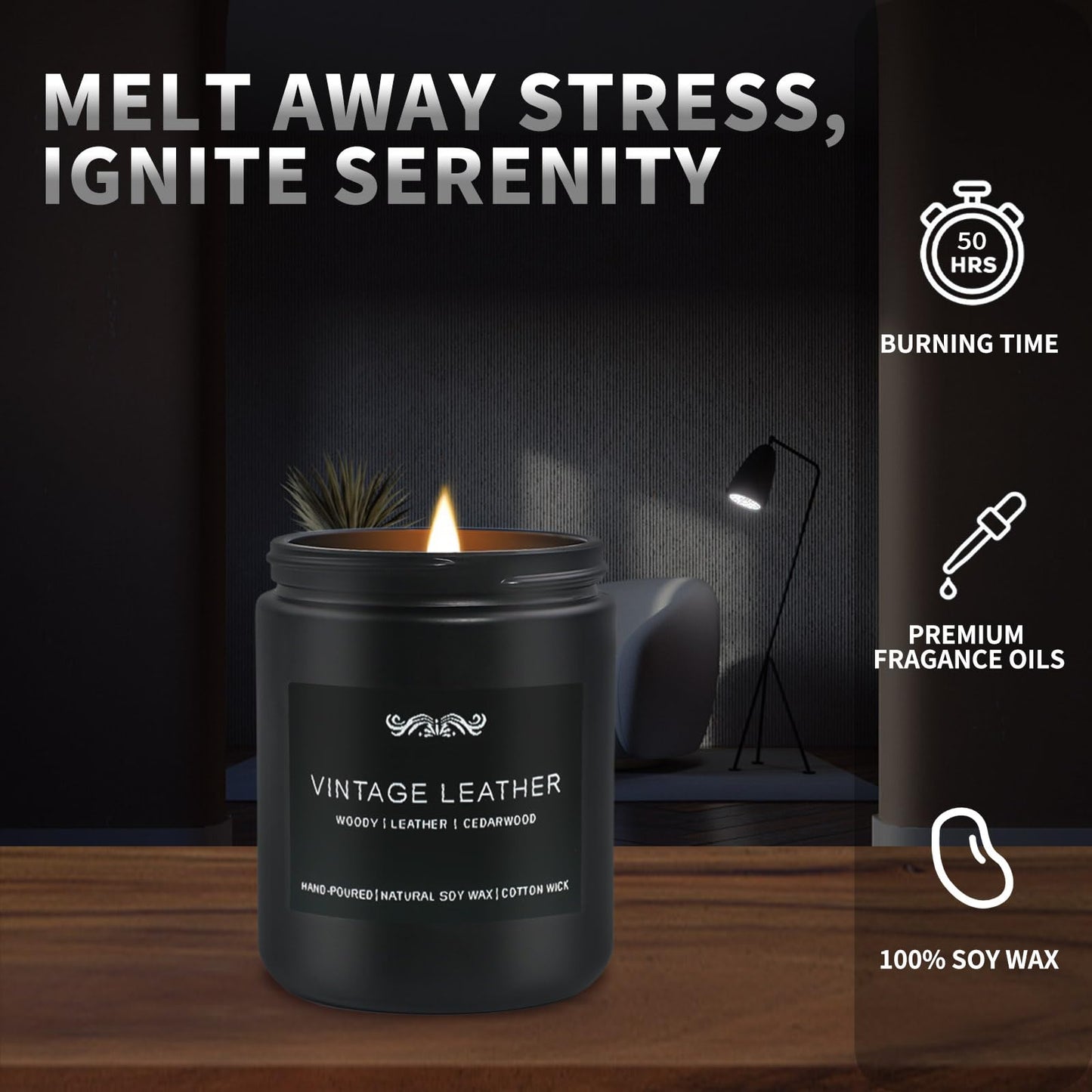 6 Pack Candles for Home – Aromatherapy Gift Set for Men (42 oz, 300 Hours)