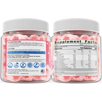 Kids Omega 3 Gummies 4+ | DHA, D3, K2, C, B6, Methyl B12 | Sugar Free | No Fish Taste | 60 Gummies