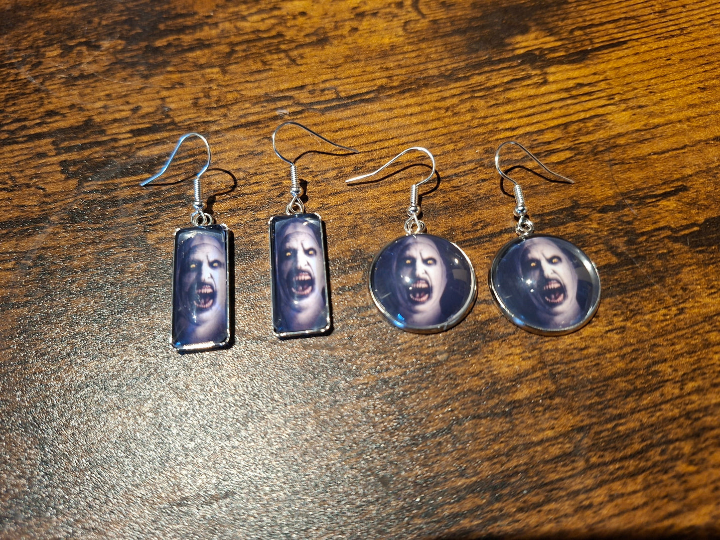 Earrings ,The Conjuring inspired "Nun" round or rectangle