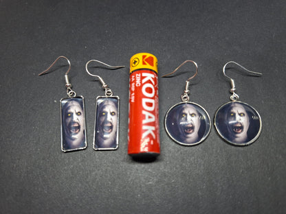 Earrings ,The Conjuring inspired "Nun" round or rectangle