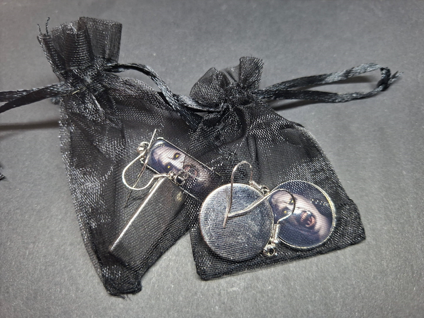 Earrings ,The Conjuring inspired "Nun" round or rectangle
