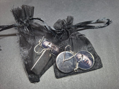 Earrings ,The Conjuring inspired "Nun" round or rectangle