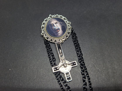 Ornate brooch with chains and inverted crucifix,The Conjuring inspired "Nun"