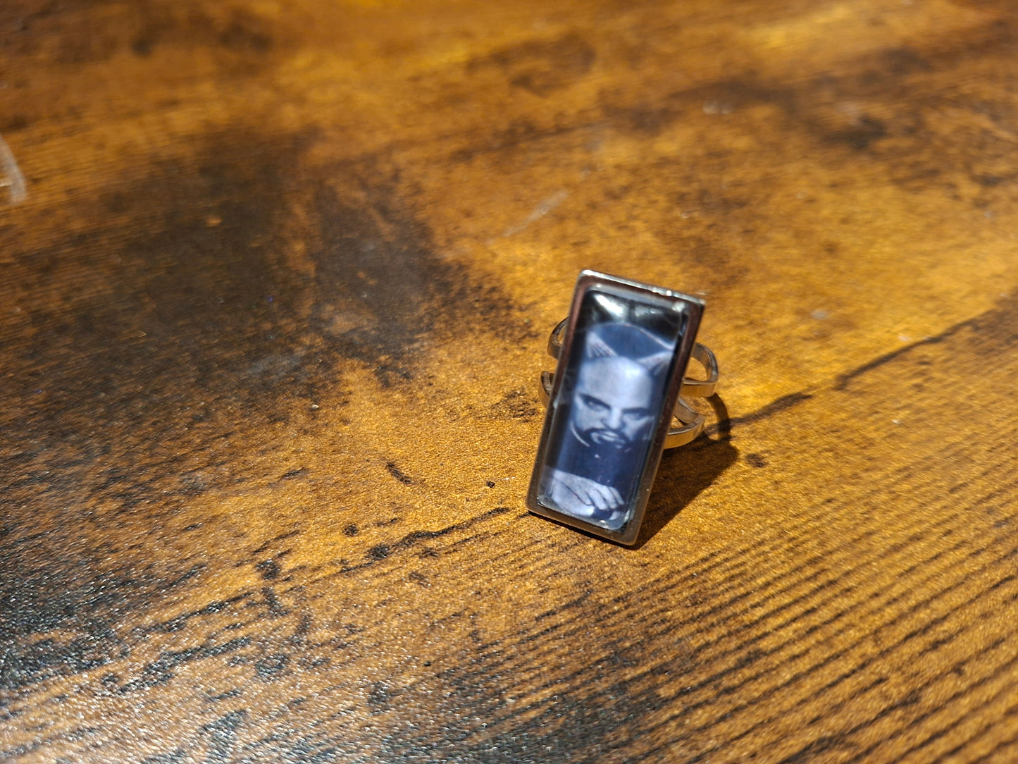 Rectangle adjustable Rings,Anton LaVey : Satanic occult goth witchy ritual jewelry