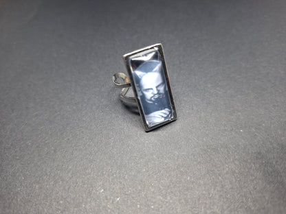 Rectangle adjustable Rings,Anton LaVey : Satanic occult goth witchy ritual jewelry