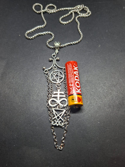 Goth Gothic Witchy witch witchcraft killstar Occult satanic "Satanic Trinity" chandelier necklace