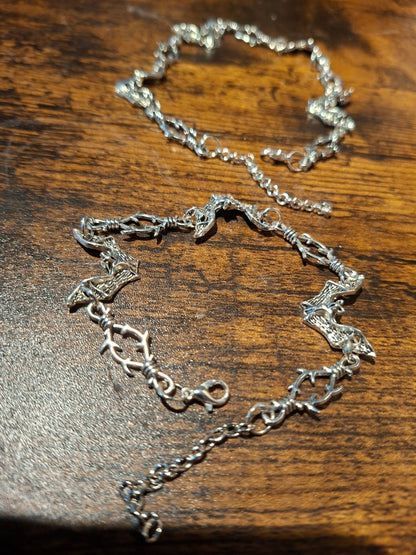Bracelet, Bat and thorn detail LARP cosplay Vampire Jewelry :goth gothic witchy