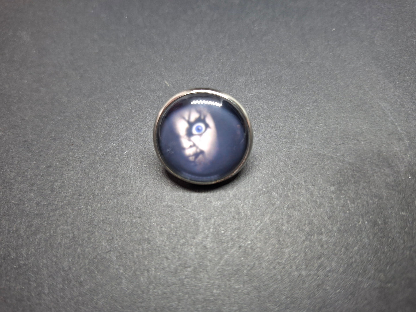 Set of 2 Pin badges inspired by  "Bride of Chucky " Chucky and tiffany