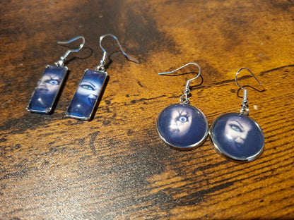 Round & Rectangle image earrings inspired by "Bride of Chucky " Chucky and tiffany