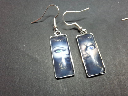 Round & Rectangle image earrings inspired by "Bride of Chucky " Chucky and tiffany
