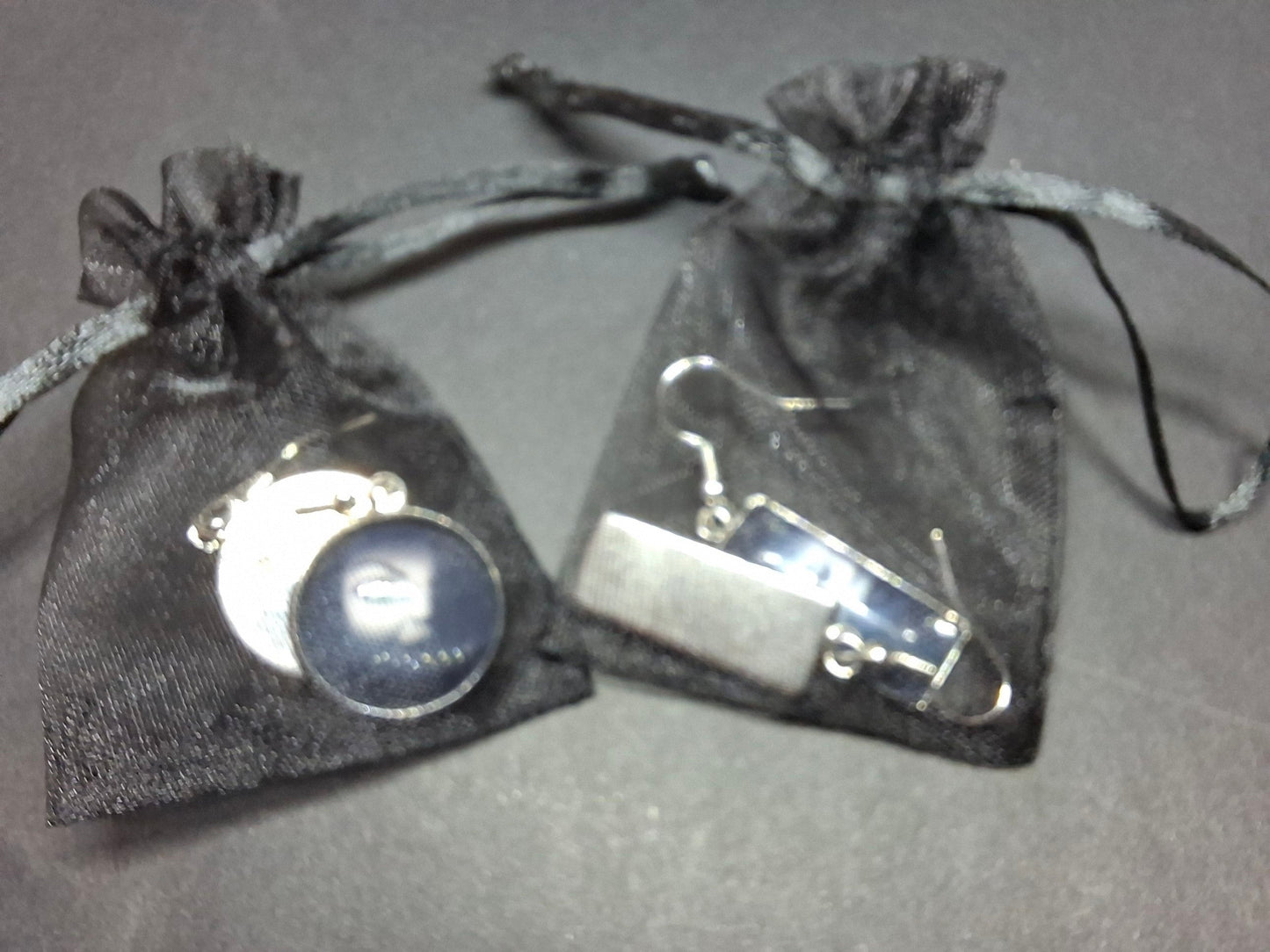 Round & Rectangle image earrings inspired by "Bride of Chucky " Chucky and tiffany