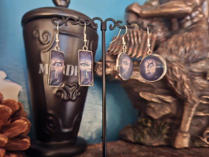 Round & Rectangle image earrings inspired by "Bride of Chucky " Chucky and tiffany