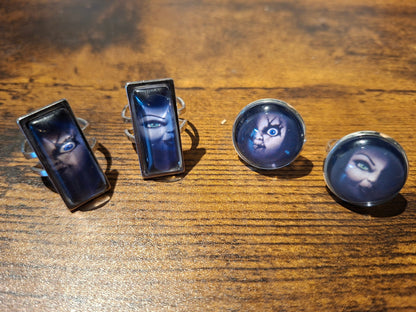 Adjustable Rings,inspired by "Bride of Chucky " Chucky and tiffany