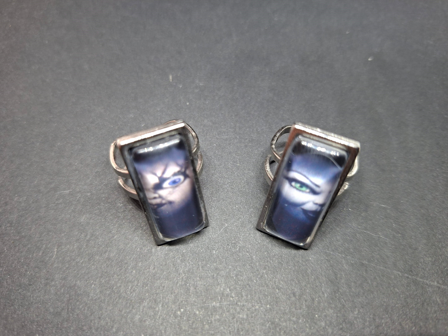 Adjustable Rings,inspired by "Bride of Chucky " Chucky and tiffany