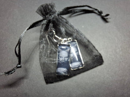 Stainless Steel rectangle image earrings, Satanic Anton LaVey inspired :Goth Gothic Witchy