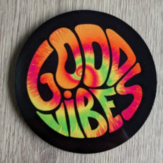 Good Vibes Coaster – Psychedelic Hippy Design