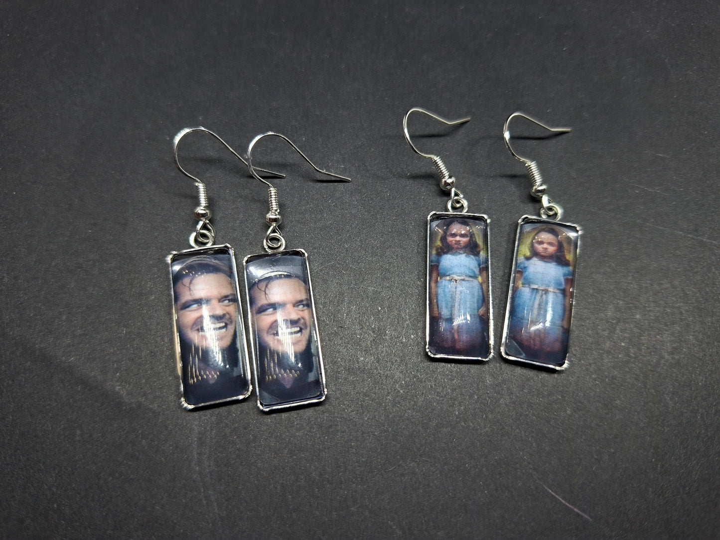 Stainless Steel rectangle image earrings ,"The Shining" inspired