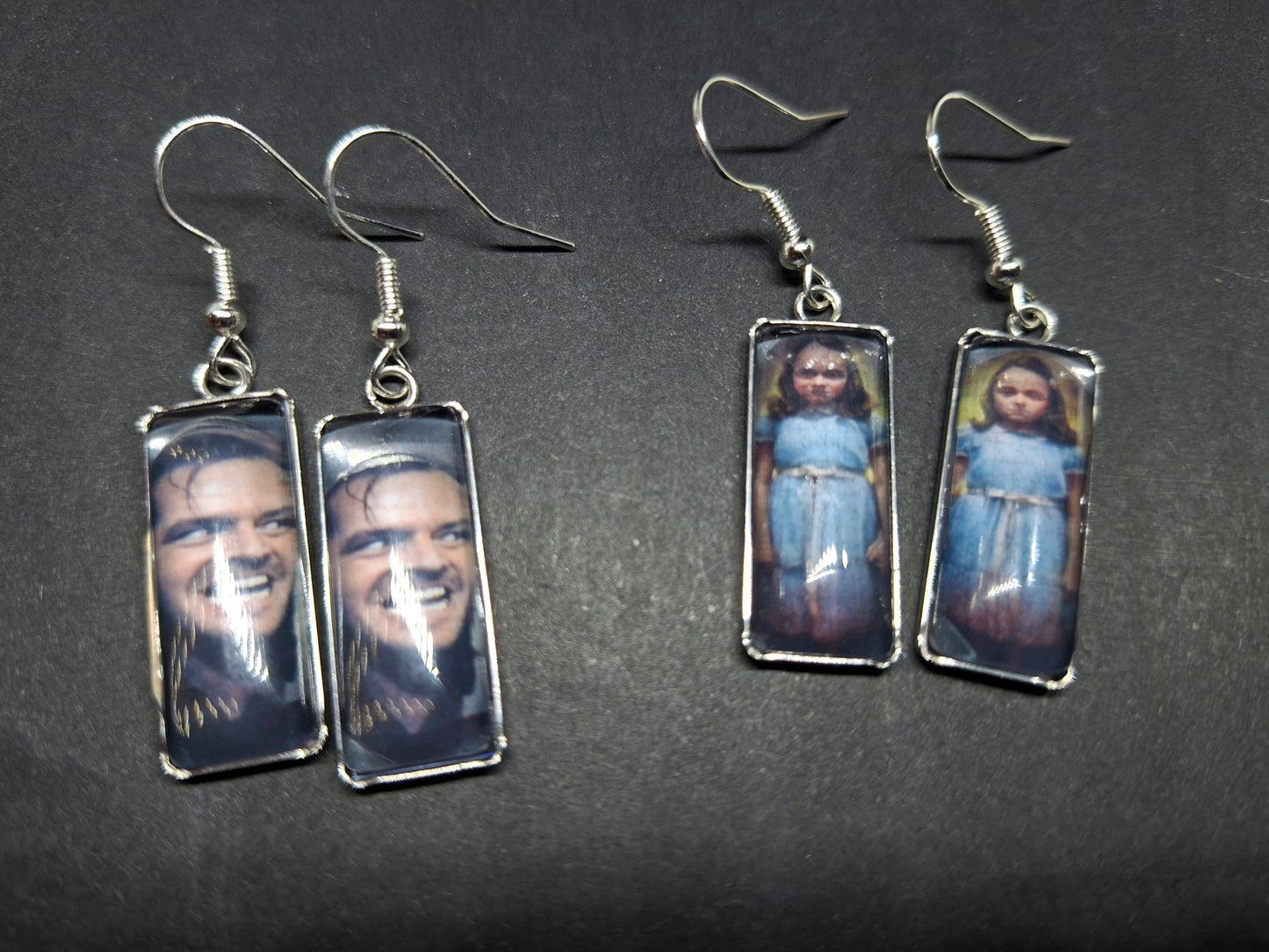 Stainless Steel rectangle image earrings ,"The Shining" inspired
