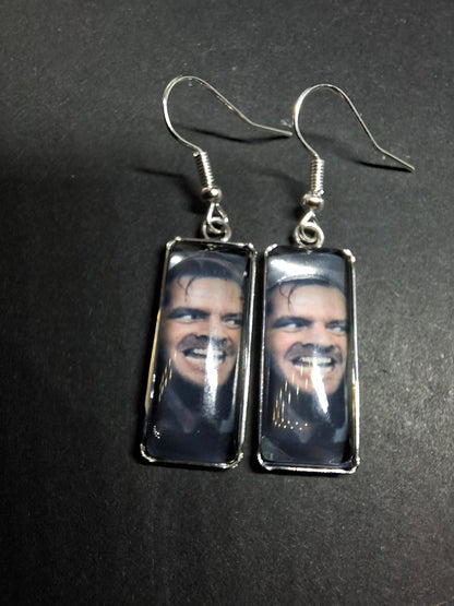Stainless Steel rectangle image earrings ,"The Shining" inspired