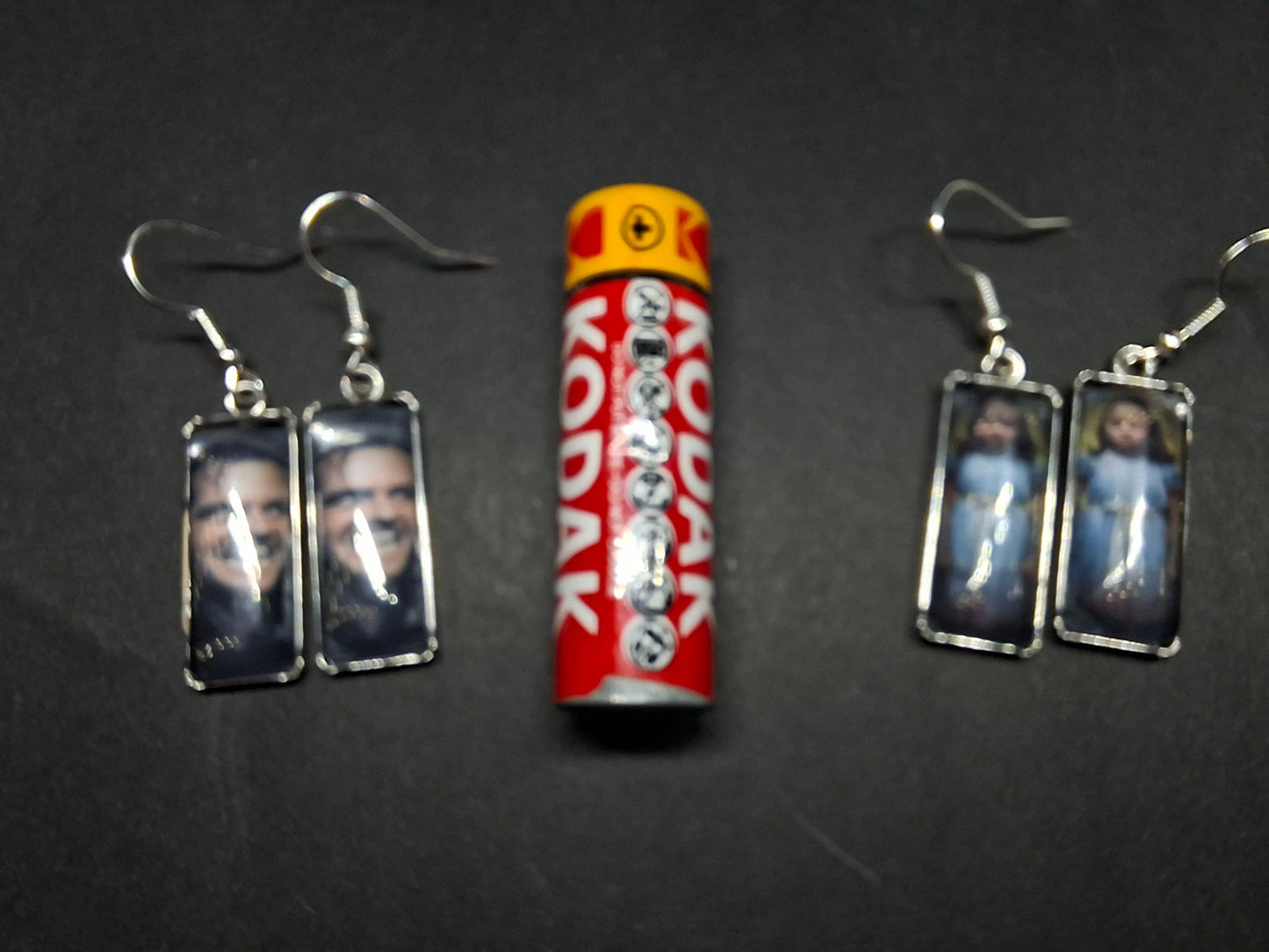 Stainless Steel rectangle image earrings ,"The Shining" inspired