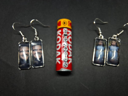 Stainless Steel rectangle image earrings ,"The Shining" inspired