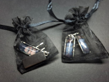 Stainless Steel rectangle image earrings ,"The Shining" inspired