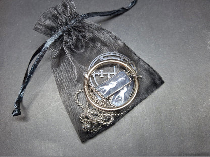 Goth Witchy Witch ,Succubus images and LARGE Stainless Steel Sigil of Lilith O ring necklace