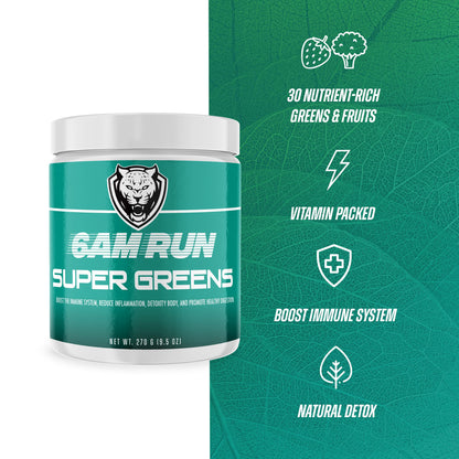 6AM Run Organic Plant-Based Super Greens Powder – Premium Superfood