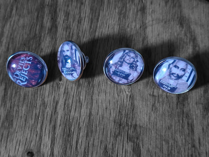 Set of 4 Snap Back Pin Badges,"The Devil's Rejects" inspired
