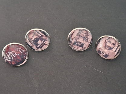 Set of 4 Snap Back Pin Badges,"The Devil's Rejects" inspired