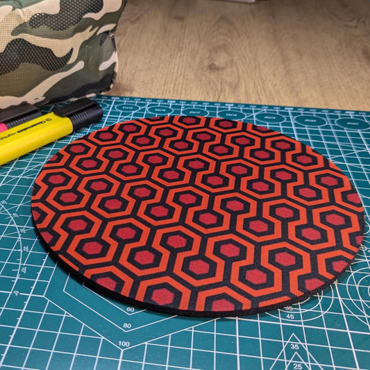 Overlook Hotel Carpet Mouse Pad | Round Horror Film Mousemat | Retro Office Desk Decor Gift