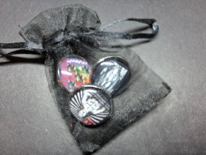Gothic Goth Old School 1980's Alternative Psychic TV TOPY Thee Temple ov Psychick Youth Genesis P-Orridge Inspired set of three pin badgesV2