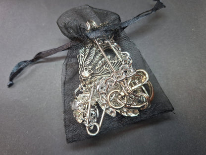 Kilt pin necklace ,Death head moths :Gothic witchy pagan aesthetic