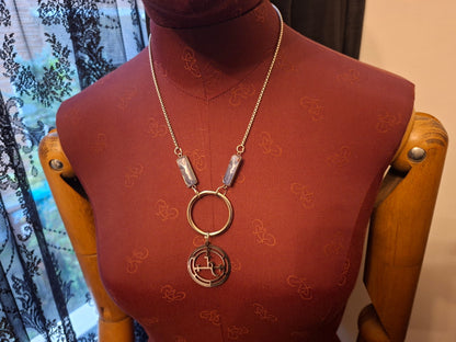 Goth Witchy Witch ,Succubus images and LARGE Stainless Steel Sigil of Lilith O ring necklace