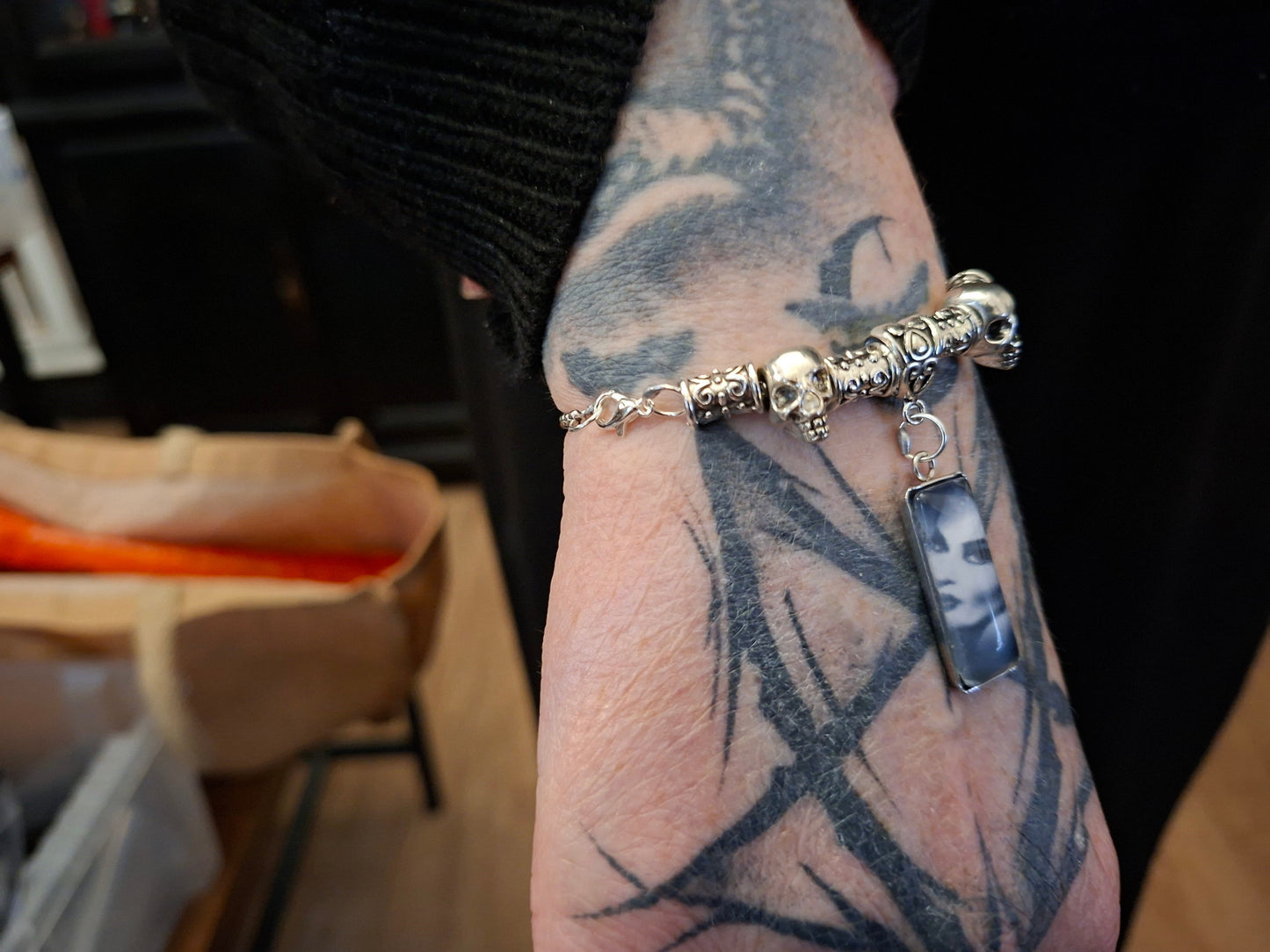 Bracelet ,Gothic Bride "Pandora style" : Goth Gothic Witchy killstar