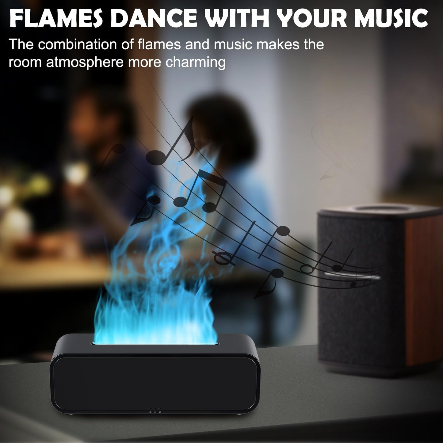 7Color Flame Diffuser – Bonfire & Fireplace 10.7in x 3in x 3.1in
