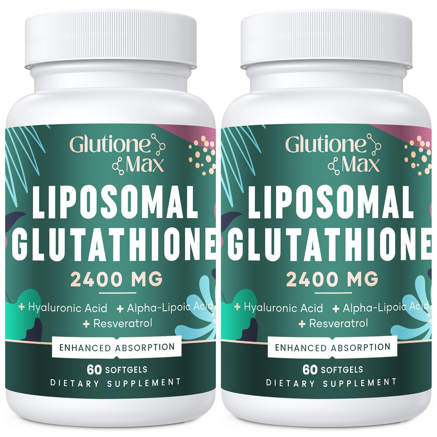 8-in-1 Liposomal Glutathione 2400 MG – High-Absorption Antioxidant Formula (120 Softgels) with Hyaluronic Acid, Alpha-Lipoic Acid & Resveratrol