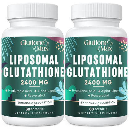 8-in-1 Liposomal Glutathione 2400 MG – High-Absorption Antioxidant Formula (120 Softgels) with Hyaluronic Acid, Alpha-Lipoic Acid & Resveratrol