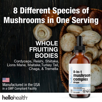 8-in-1 Mushroom Liquid Drops – Nootropic Brain Support (2 oz)