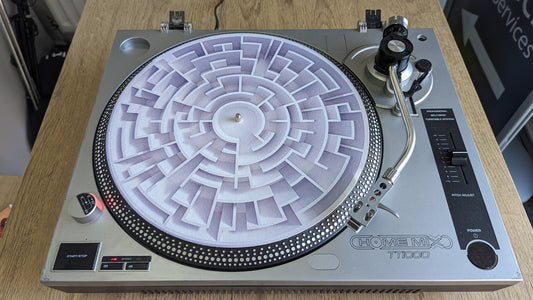 The Circular Maze Felt Slipmat - 7 & 12 inch Vinyl Record Player