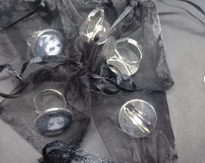 Goth Gothic Witchy witch witchcraft Occult Aleister Crowley inspired "Thelema" fully adjustable rings set