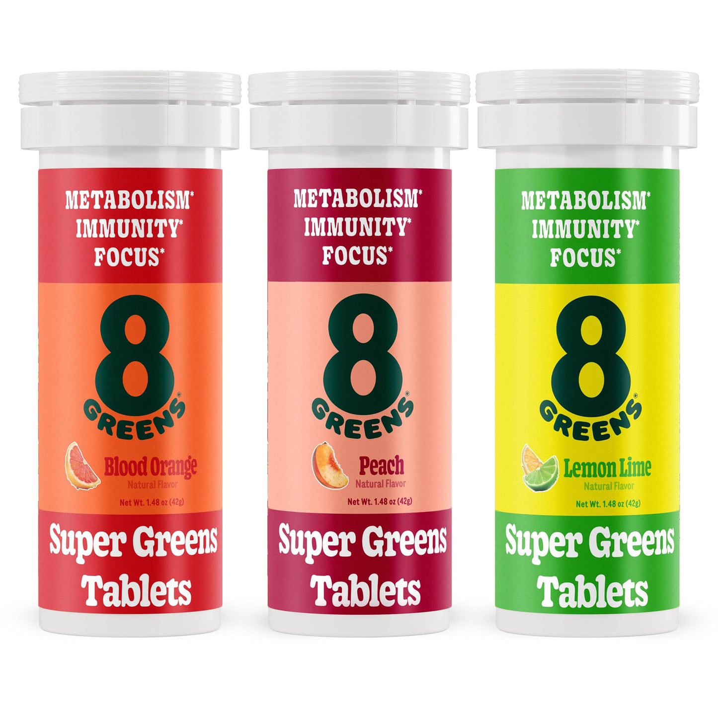 8Greens Supergreens Tablets | Daily Effervescent Greens for Immunity, Focus & Metabolism | Organic Aloe Vera, Spirulina, Chlorella | 30 Servings