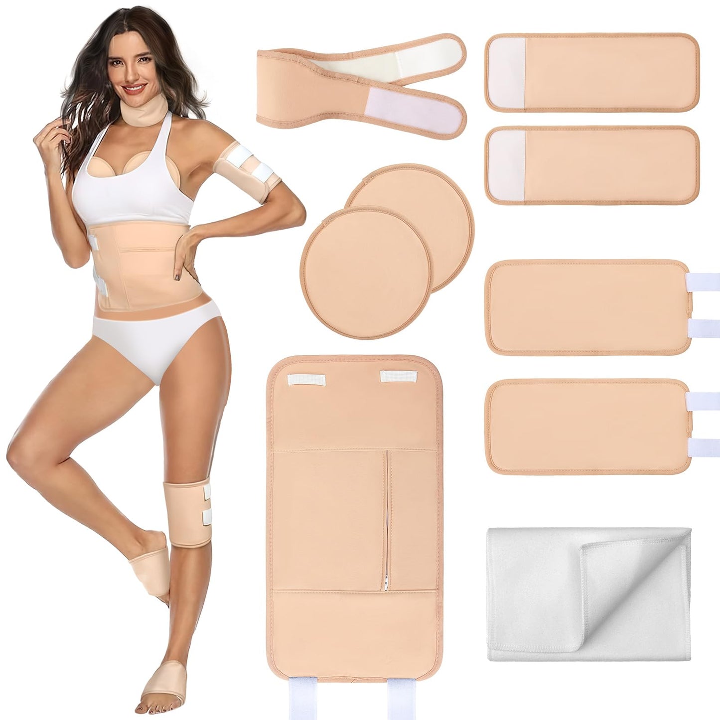 9-Piece Castor Oil Pack Wrap Kit – Reusable Organic Cotton Compress Set