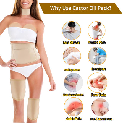 9-Piece Organic Cotton Body Wrap Kit | Castor Oil Compatible Thermal Packs for Full-Body Relief