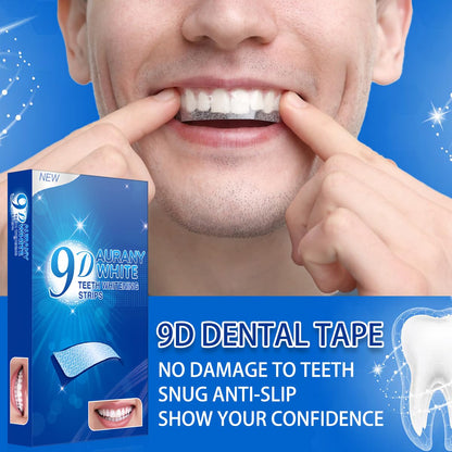 9D Sensitive Teeth Whitening Strips – Enamel-Safe, Fast Stain Removal for Coffee Drinkers & Smokers | 21 Pairs (42 Strips)